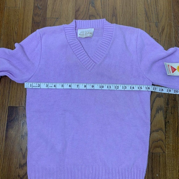 NWT Vintage 70s/80s Kate Collin lavender acrylic Pull over sweater size - Picture 6 of 8